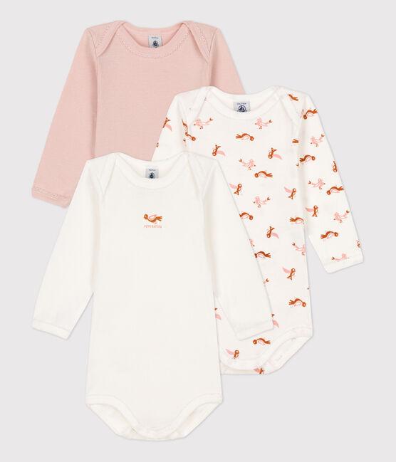 3er-Set langärmelige Baby-Bodys aus Baumwolle mit Vogelmotiv variante 1