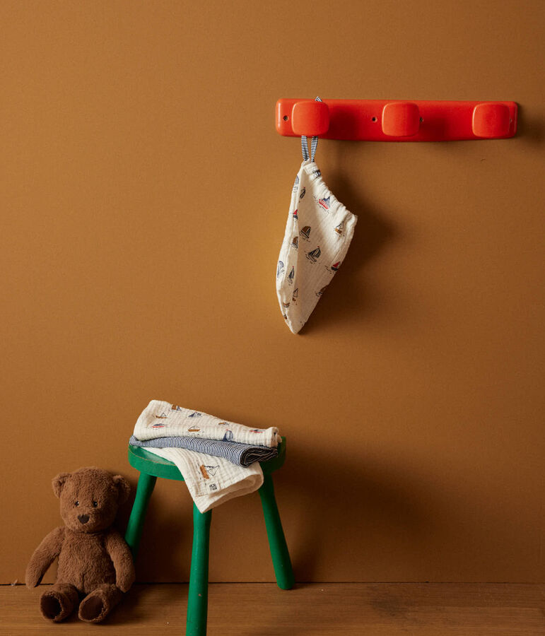 3er-Set Baby-Wickelt&uuml;cher mit Segelbooten und Ringelstreifen weiss/blau/vielfarbig