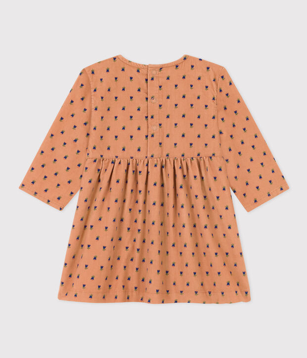 Lang&auml;rmeliges Babykleid aus Feincord rosa/vielfarbig