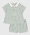 2-teiliges Baby-Set aus Baumwolle, Vichy-Bluse und Shorts blau PAUL/weiss MARSHMALLOW