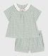 2-teiliges Baby-Set aus Baumwolle, Vichy-Bluse und Shorts