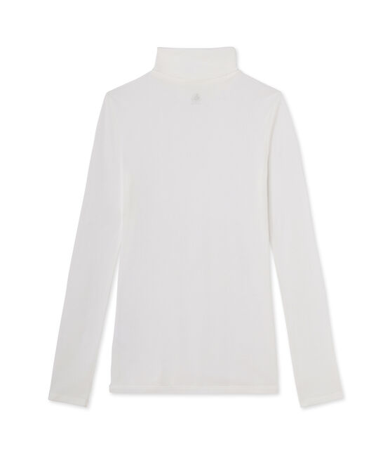 Damen-Unterziehpullover aus leichter Baumwolle weiss Lait