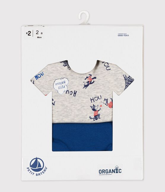 2er-Set kurzärmelige T-Shirts aus Bio-Baumwolle mit Paris-Print für Jungen variante 1
