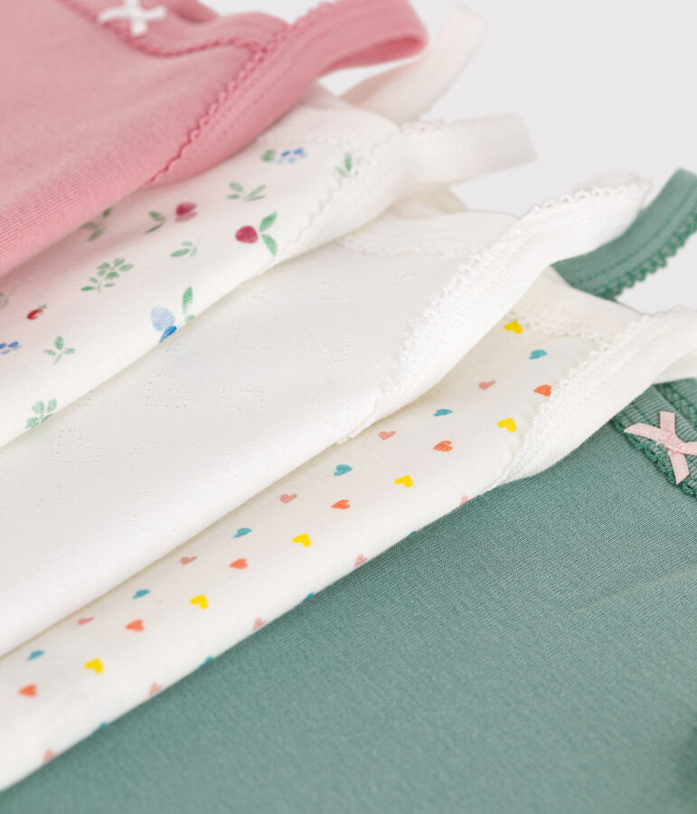 5er-Set Baby-Tr&auml;gerbodys aus Baumwolle mit Blumenmuster vielfarbig