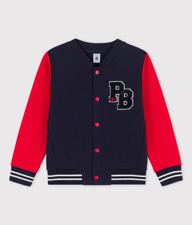 Cardigan im Teddy-Style aus Molton f&uuml;r M&auml;dchen und Jungen rot PEPS/blau SMOKING