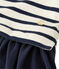 Gestreiftes Mädchen-Kleid im Materialmix beige COQUILLE/blau SMOKING