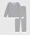 Damen-Pyjama aus Baumwoll-Frottee mit Streifen blau/blau