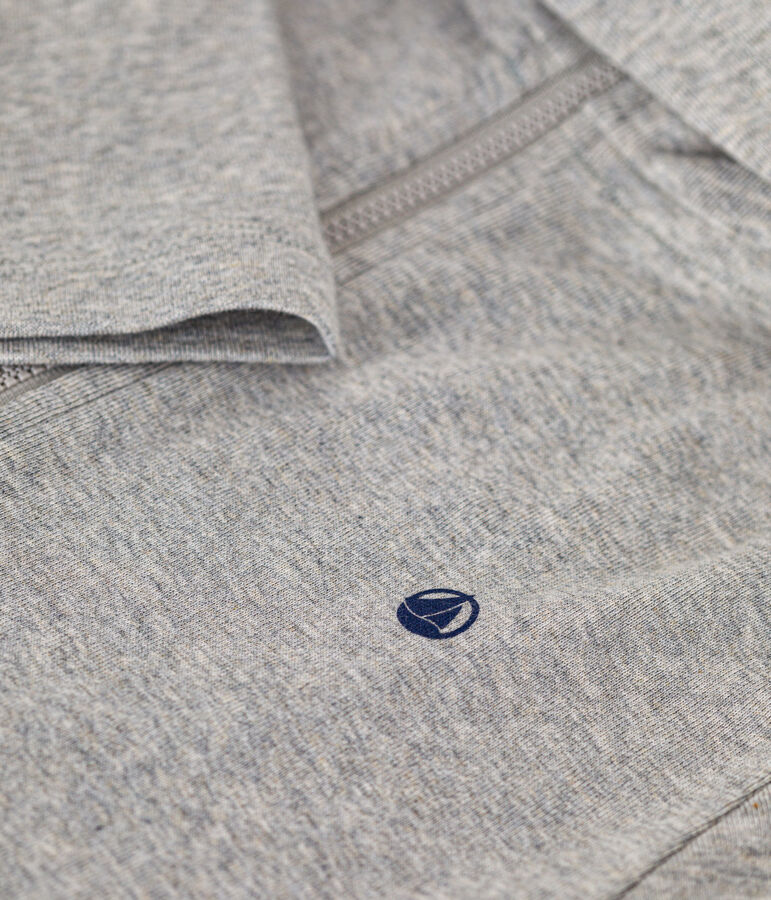 Jungen-Kapuzenshirt mit Rei&szlig;verschluss aus Strickgewebe grau CHATON CHINE