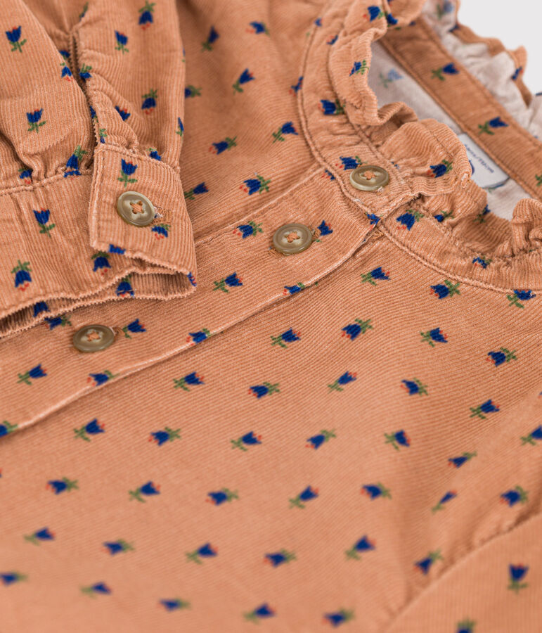 Lang&auml;rmelige Kinderbluse aus Nicki mit Blumenmotiv f&uuml;r M&auml;dchen rosa/vielfarbig