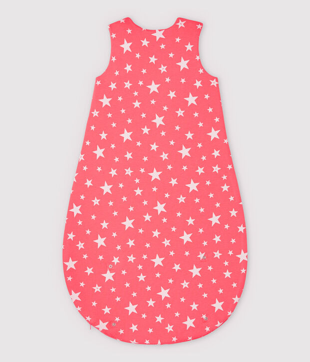 Baby-Schlafsack aus Baumwolle mit Sternen-Motiv orange/weiss
