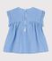 Kurzärmelige Baby-Bluse aus Bio-Baumwolle blau BRASIER/grau MARSHMALLOW