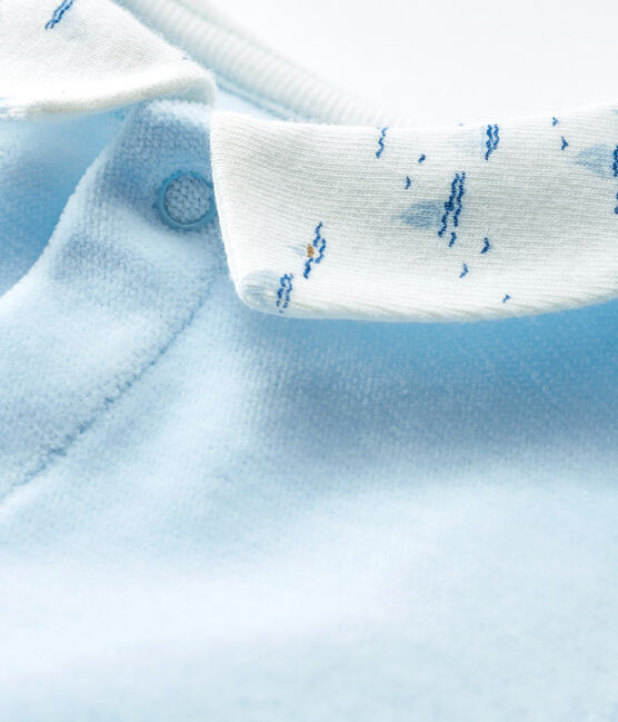 Baby-Strampler aus Velours für Jungen blau TOUDOU