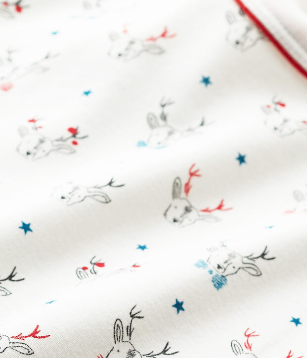 Jungen-Langarmshirt mit Aufdruck weiss/vielfarbig