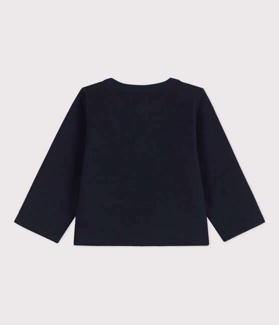 Baby-Cardigan aus dickem, einfarbigem Jersey blau SMOKING