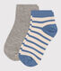 2er-Set gestreifte Kindersocken aus Baumwolle