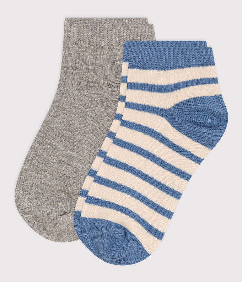 2er-Set gestreifte Kindersocken aus Baumwolle vielfarbig