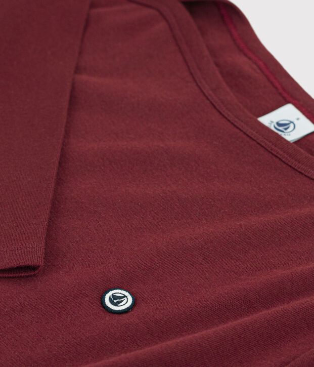 Lang&auml;rmeliges Damen T-Shirt aus Baumwolle mit Offizierskragen TRUFFE