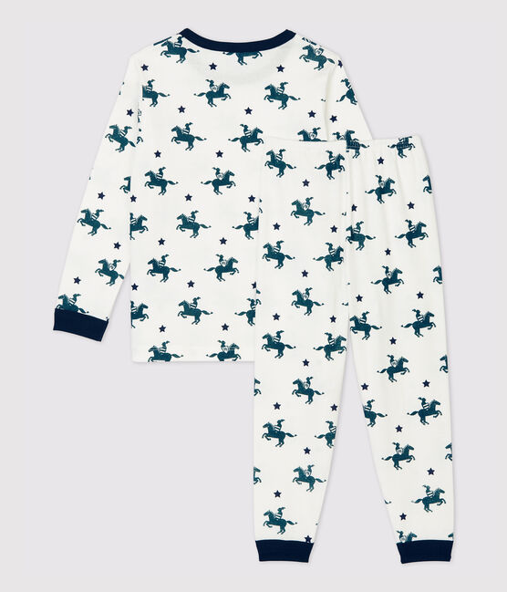 Kinderpyjama aus Baumwolle mit Rittermotiv für Jungen weiss MARSHMALLOW/weiss MULTICO