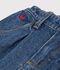 Baby-Hose aus einfarbigem Denim mit Herzstickerei blau