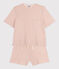 Kurzpyjama aus Baumwolle für Damen rosa SALINE