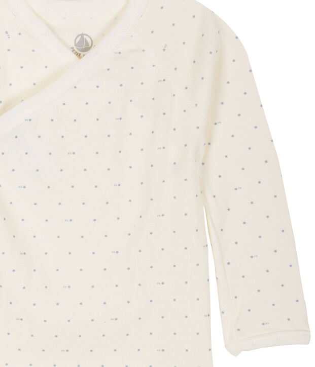 Lang&auml;rmeligen Bodys f&uuml;r Neugeborene weiss/blau