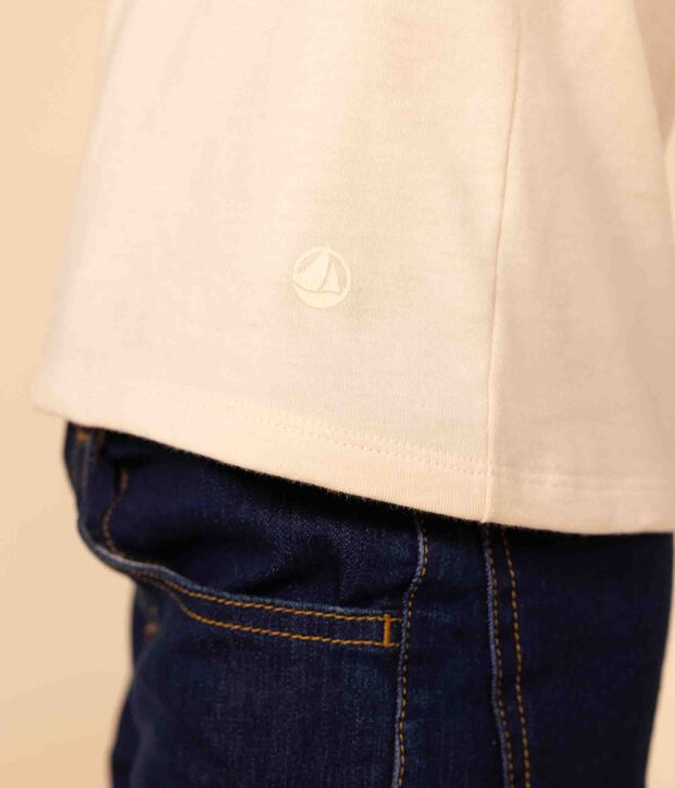 Kurz&auml;rmeliges T-Shirt aus Baumwolle f&uuml;r Kinder/M&auml;dchen naturfarben