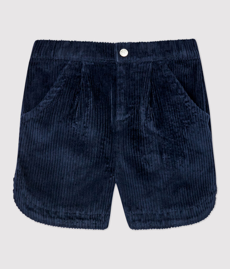 Kinder-Shorts aus Samt f&uuml;r M&auml;dchen blau