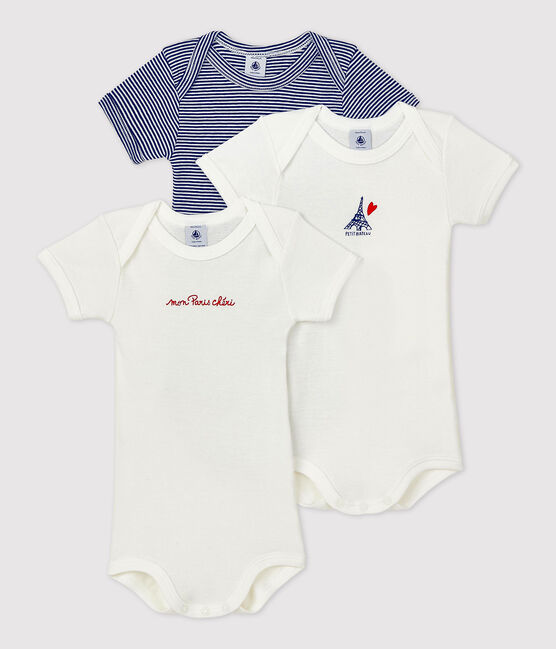 3er-Set kurzärmelige Paris-Bodys aus Baumwolle für Babys variante 1