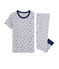 Rippstrick-Pyjama, für kleine Jungen grau POUSSIERE/weiss MULTICO