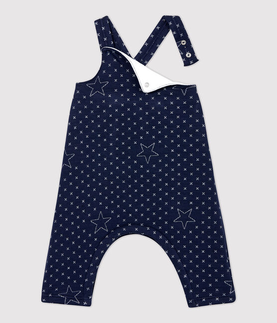 Baby-Latzhose aus gesteppter Bio-Baumwolle mit Sternenmotiven blau SMOKING