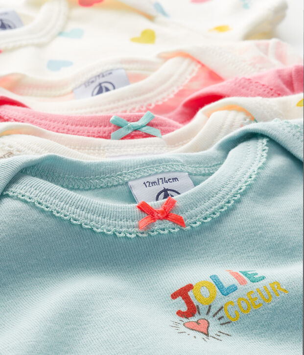 5er-Set kurz&auml;rmelige Baby-Bodys f&uuml;r M&auml;dchen vielfarbig