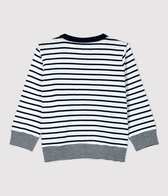 Baby-T-Shirt aus Baumwolle. weiss MARSHMALLOW/blau SMOKING