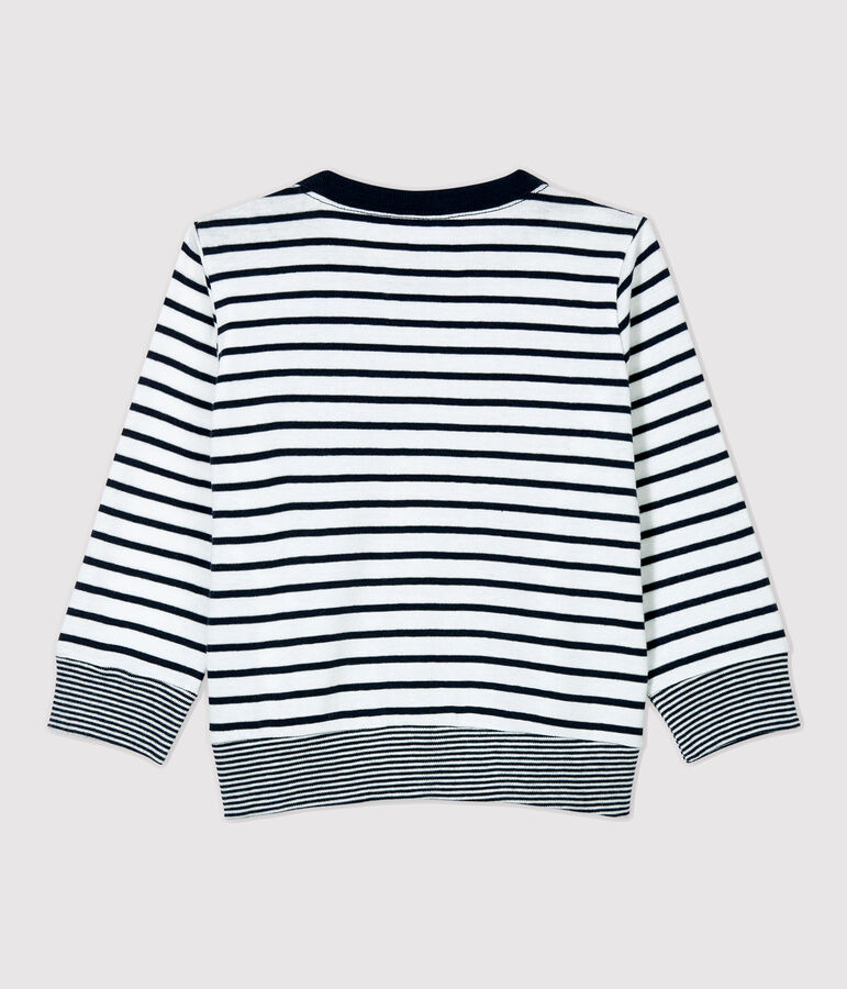 Baby-T-Shirt aus Baumwolle. weiss/blau