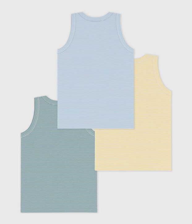 Set Kinder-Unterhemden aus Baumwolle mit Streifen vielfarbig