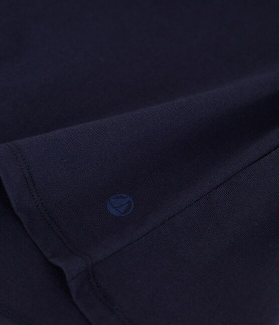 Damen T-Shirt Le Droit aus einfarbiger Baumwolle blau SMOKING