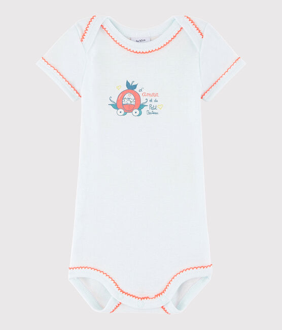 Kurzärmeliger Baby-Body Mädchen blau Bocal