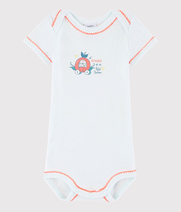 Kurz&auml;rmeliger Baby-Body M&auml;dchen blau Bocal
