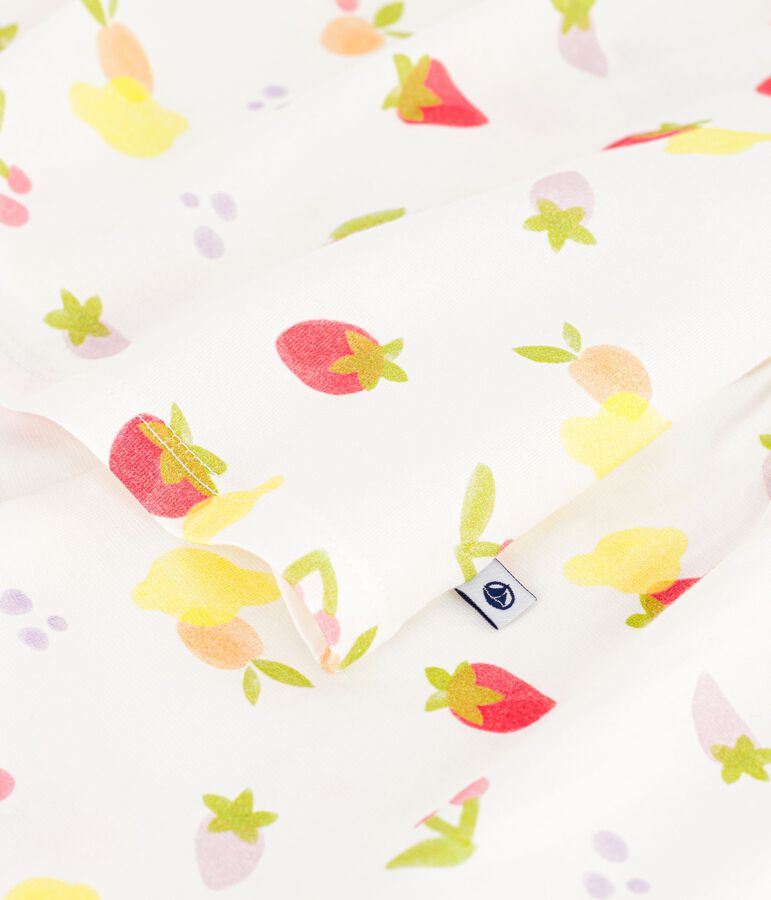 Kinder-Kurzpyjama aus Baumwolle mit Fruchtmotiv weiss/vielfarbig