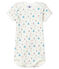 Einteiliger kurzärmliger Baby-Body mit Marine-Aufdruck weiss MARSHMALLOW/weiss MULTICO