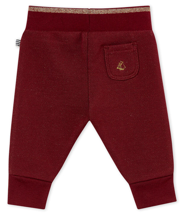 Glitzernde Baby M&auml;dchenHose aus Molton rot/gelb