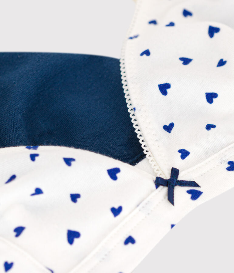 2er-Set BHs aus Baumwolle und Elastan mit Herzmotiv f&uuml;r M&auml;dchen variante 1