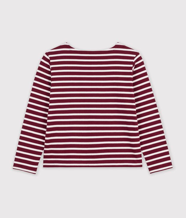 Damen-Streifenshirt Marini&egrave;re aus Baumwolle rot/weiss
