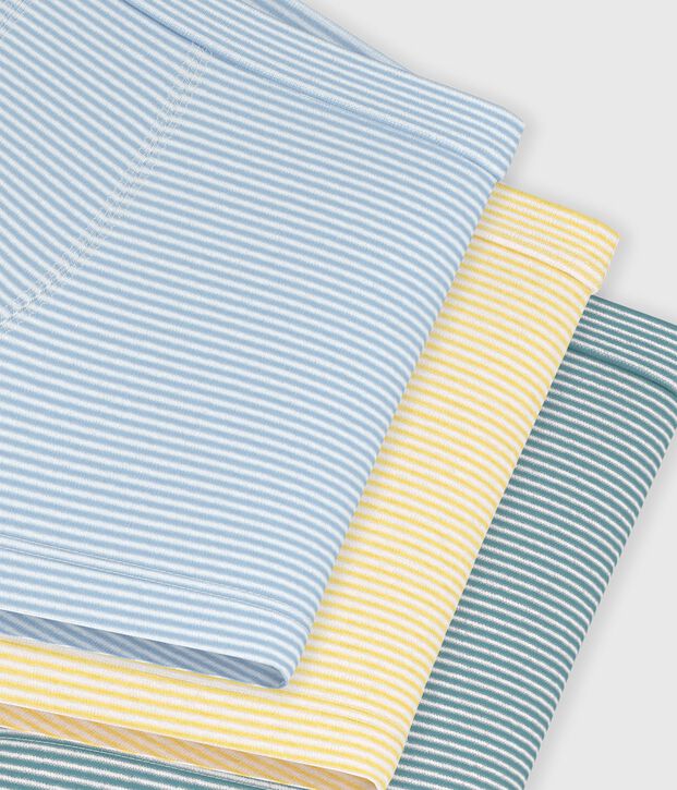 Set Kinder-Boxershorts aus Baumwolle mit &uuml;berzogenem Bund und Streifen vielfarbig