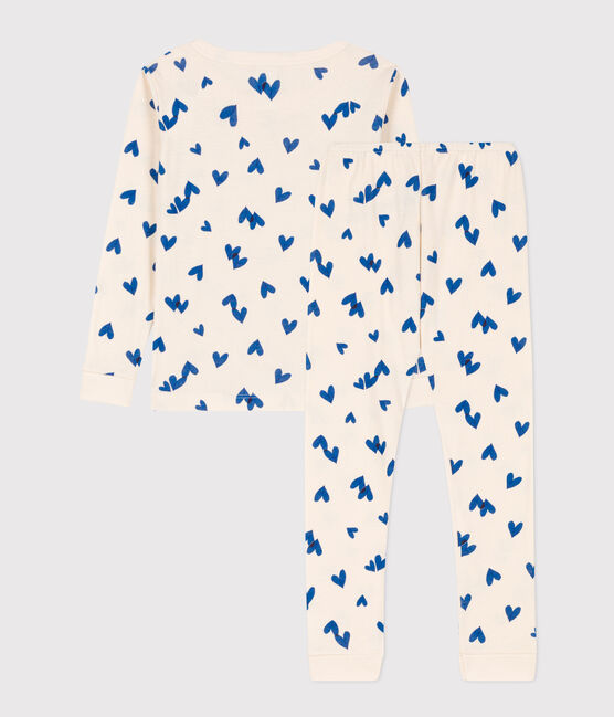 Kinderpyjama aus Baumwolle in schmaler Passform für Mädchen weiss AVALANCHE/ MULTICO