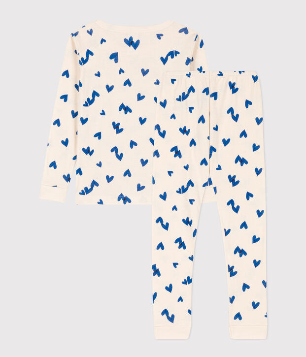 Kinderpyjama aus Baumwolle in schmaler Passform f&uuml;r M&auml;dchen naturfarben/vielfarbig