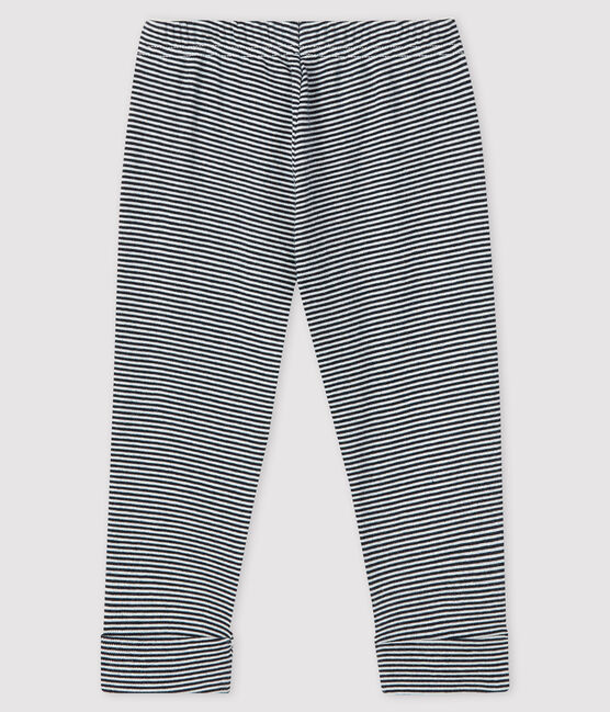 Baby-Hose mit Milleraies-Streifen für Mädchen blau SMOKING/weiss MARSHMALLOW