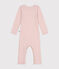 Baby-Body mit langen Beinen aus Wolle und Baumwolle rosa SALINE