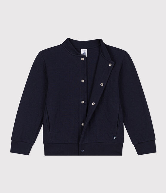 Kinder-Cardigan aus Doppeljersey für Jungen blau SMOKING
