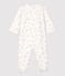 Baby-Strampler aus Velours mit Sternenmuster weiss MARSHMALLOW/grau ARGENT