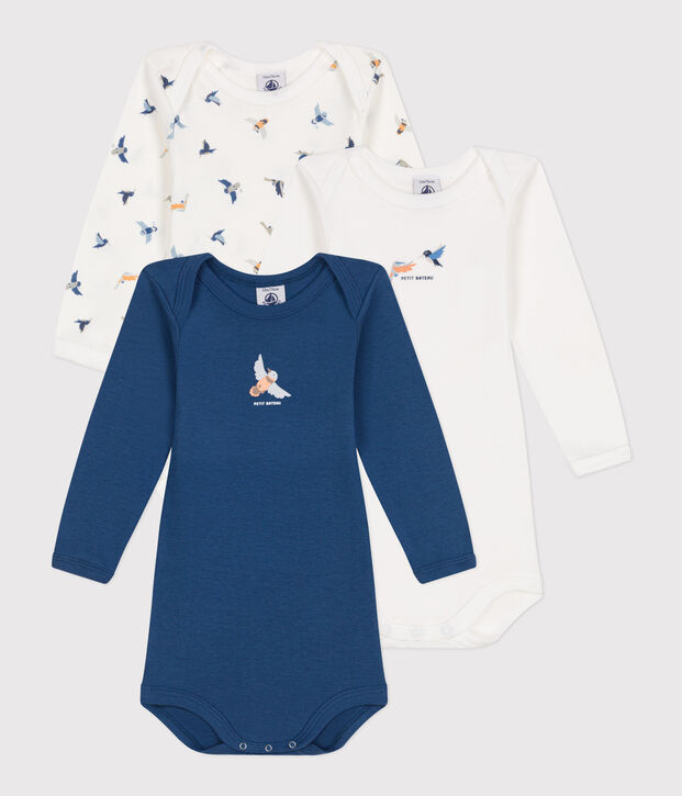 3er-Set lang&auml;rmelige Bodys aus Baumwolle f&uuml;r Babys vielfarbig